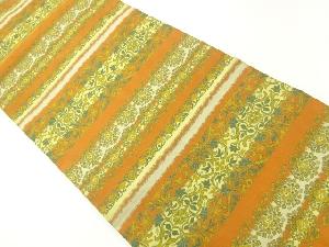 萬葉製　捻梅模様織出し開き名古屋帯（額縁仕立て）